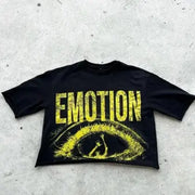 Cropped Mixed Emotion Graphic Tee