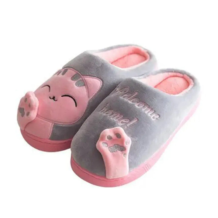 Winter Home Slippers Cute Cartoon Cat