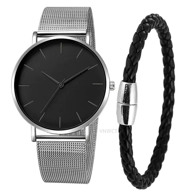 Ultra-Thin Magnetic Mesh Sport Watch