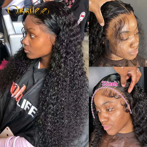 13x4 13x6 HD Lace Frontal Wigs Jerry Curly Glueless Wig Human Hair Pre