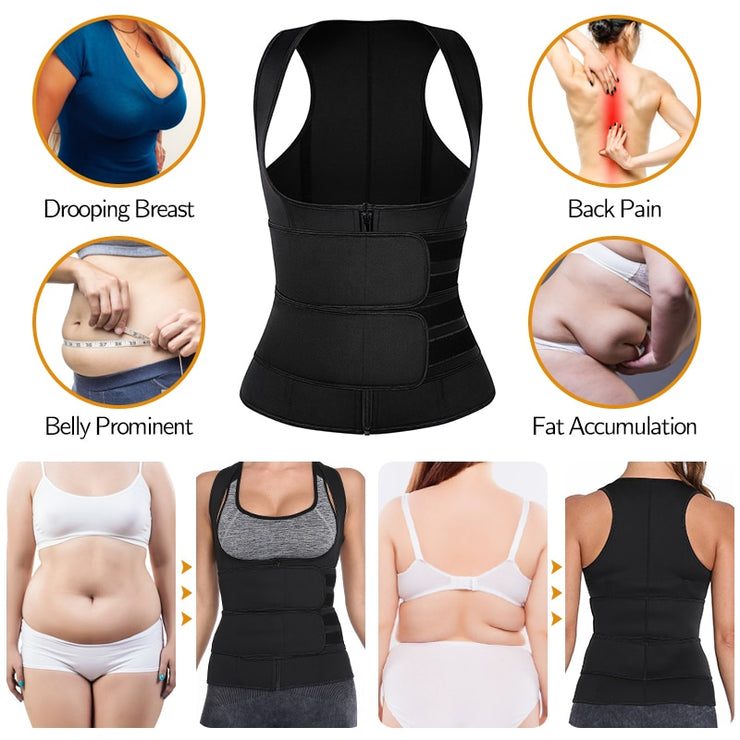 Sweat Waist Trainer Vest Slimming Corset for Weight Loss Body Shaper