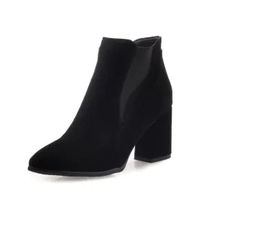 Korean Faux Suede Ankle Boots